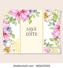 Romantic wedding invitation card. Wedding, marriage, bridal, birthday, Valentine's day.