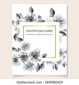 Romantic wedding invitation card. Wedding, marriage, bridal, birthday, Valentine's day.