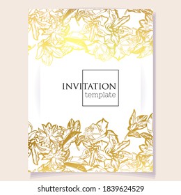 Romantic wedding invitation card. Wedding, marriage, bridal, birthday, Valentine's day.