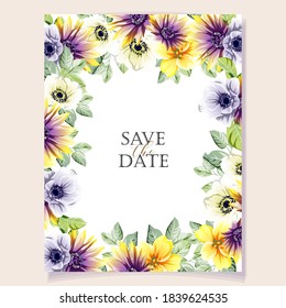 Romantic wedding invitation card. Wedding, marriage, bridal, birthday, Valentine's day.