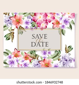 Romantic wedding invitation card. Wedding, marriage, bridal, birthday, Valentine's day.