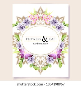 Romantic wedding invitation card. Wedding, marriage, bridal, birthday, Valentine's day.