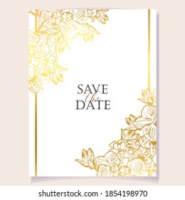 Romantic wedding invitation card. Wedding, marriage, bridal, birthday, Valentine's day.