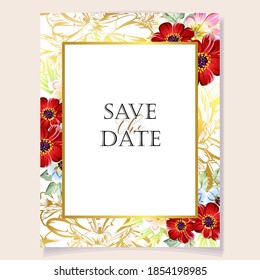 Romantic wedding invitation card. Wedding, marriage, bridal, birthday, Valentine's day.
