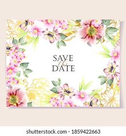 Romantic wedding invitation card. Wedding, marriage, bridal, birthday, Valentine's day.