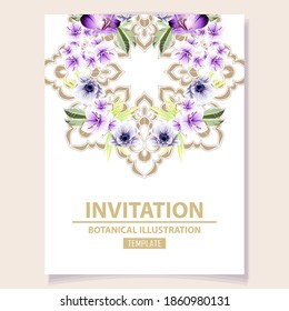 Romantic wedding invitation card. Wedding, marriage, bridal, birthday, Valentine's day.