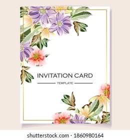Romantic wedding invitation card. Wedding, marriage, bridal, birthday, Valentine's day.