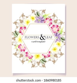 Romantic wedding invitation card. Wedding, marriage, bridal, birthday, Valentine's day.