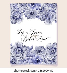 Romantic wedding invitation card. Wedding, marriage, bridal, birthday, Valentine's day.