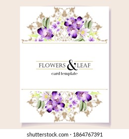 Romantic wedding invitation card. Wedding, marriage, bridal, birthday, Valentine's day.