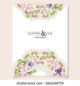 Romantic wedding invitation card. Wedding, marriage, bridal, birthday, Valentine's day.