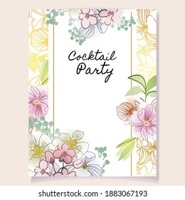 Romantic wedding invitation card. Wedding, marriage, bridal, birthday, Valentine's day.
