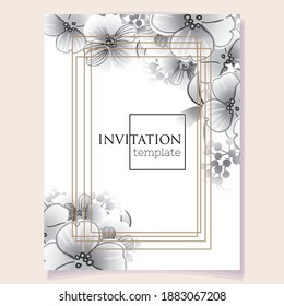 Romantic wedding invitation card. Wedding, marriage, bridal, birthday, Valentine's day.