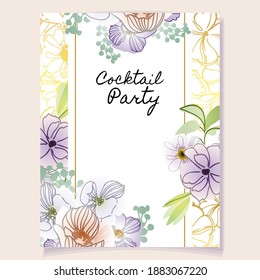 Romantic wedding invitation card. Wedding, marriage, bridal, birthday, Valentine's day.