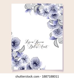 Romantic wedding invitation card. Wedding, marriage, bridal, birthday, Valentine's day.