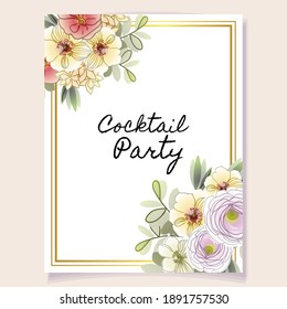 Romantic wedding invitation card. Wedding, marriage, bridal, birthday, Valentine's day.