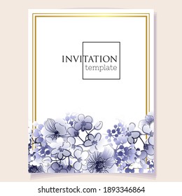 Romantic wedding invitation card. Wedding, marriage, bridal, birthday, Valentine's day.