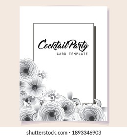 Romantic wedding invitation card. Wedding, marriage, bridal, birthday, Valentine's day.