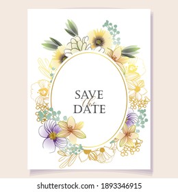 Romantic wedding invitation card. Wedding, marriage, bridal, birthday, Valentine's day.