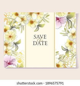 Romantic wedding invitation card. Wedding, marriage, bridal, birthday, Valentine's day.