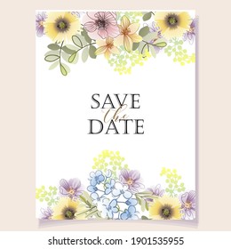 Romantic wedding invitation card. Wedding, marriage, bridal, birthday, Valentine's day.