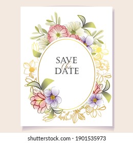 Romantic wedding invitation card. Wedding, marriage, bridal, birthday, Valentine's day.