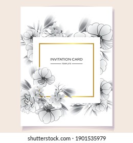 Romantic wedding invitation card. Wedding, marriage, bridal, birthday, Valentine's day.