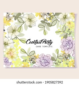 Romantic wedding invitation card. Wedding, marriage, bridal, birthday, Valentine's day.