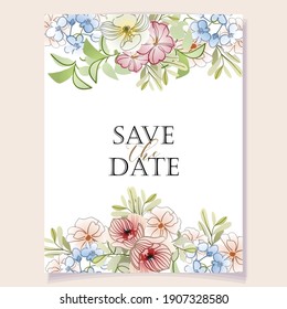 Romantic wedding invitation card. Wedding, marriage, bridal, birthday, Valentine's day.