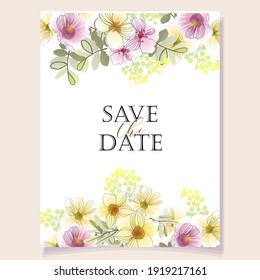 Romantic wedding invitation card. Wedding, marriage, bridal, birthday, Valentine's day.