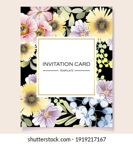 Romantic wedding invitation card. Wedding, marriage, bridal, birthday, Valentine's day.