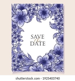 Romantic wedding invitation card. Wedding, marriage, bridal, birthday, Valentine's day.