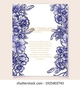 Romantic wedding invitation card. Wedding, marriage, bridal, birthday, Valentine's day.