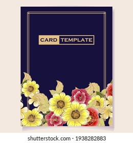 Romantic wedding invitation card. Wedding, marriage, bridal, birthday, Valentine's day.