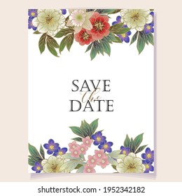 Romantic wedding invitation card. Wedding, marriage, bridal, birthday, Valentine's day.