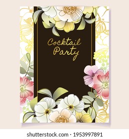 Romantic wedding invitation card. Wedding, marriage, bridal, birthday, Valentine's day.