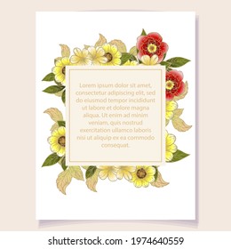 Romantic wedding invitation card. Wedding, marriage, bridal, birthday, Valentine's day.