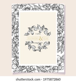 Romantic wedding invitation card. Wedding, marriage, bridal, birthday, Valentine's day.