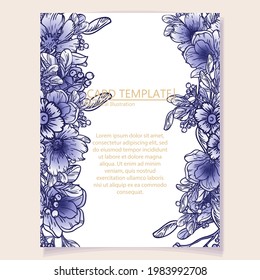 Romantic wedding invitation card. Wedding, marriage, bridal, birthday, Valentine's day.