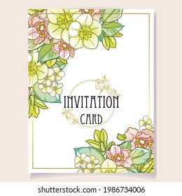 Romantic wedding invitation card. Wedding, marriage, bridal, birthday, Valentine's day.