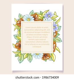 Romantic wedding invitation card. Wedding, marriage, bridal, birthday, Valentine's day.