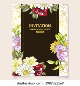 Romantic wedding invitation card. Wedding, marriage, bridal, birthday, Valentine's day.