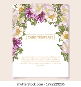 Romantic wedding invitation card. Wedding, marriage, bridal, birthday, Valentine's day.