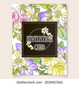 Romantic wedding invitation card. Wedding, marriage, bridal, birthday, Valentine's day.