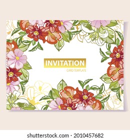 Romantic wedding invitation card. Wedding, marriage, bridal, birthday, Valentine's day.