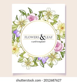 Romantic wedding invitation card. Wedding, marriage, bridal, birthday, Valentine's day.