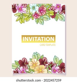 Romantic wedding invitation card. Wedding, marriage, bridal, birthday, Valentine's day.