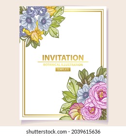 Romantic wedding invitation card. Wedding, marriage, bridal, birthday, Valentine's day.