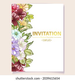 Romantic wedding invitation card. Wedding, marriage, bridal, birthday, Valentine's day.