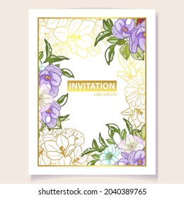 Romantic wedding invitation card. Wedding, marriage, bridal, birthday, Valentine's day.